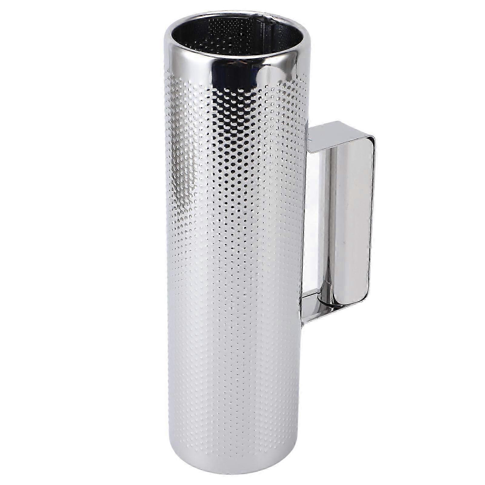 Stainless Steel Metal Guiro Shaker with Scraper - Handheld Percussion Musical Instrument for Jazz Band Concert, 3x10 Inch Size