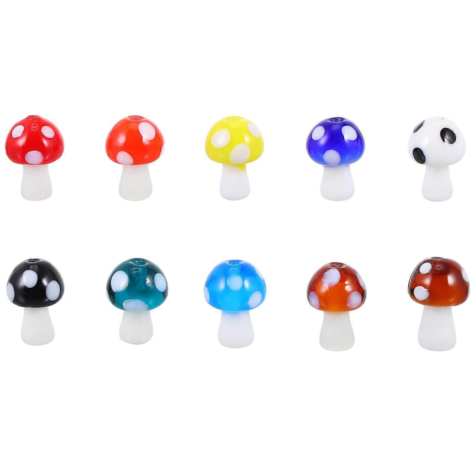 Mushroom Beads Glass DIY Craft Beads for Jewelry Making 30Pcs Assorted Color