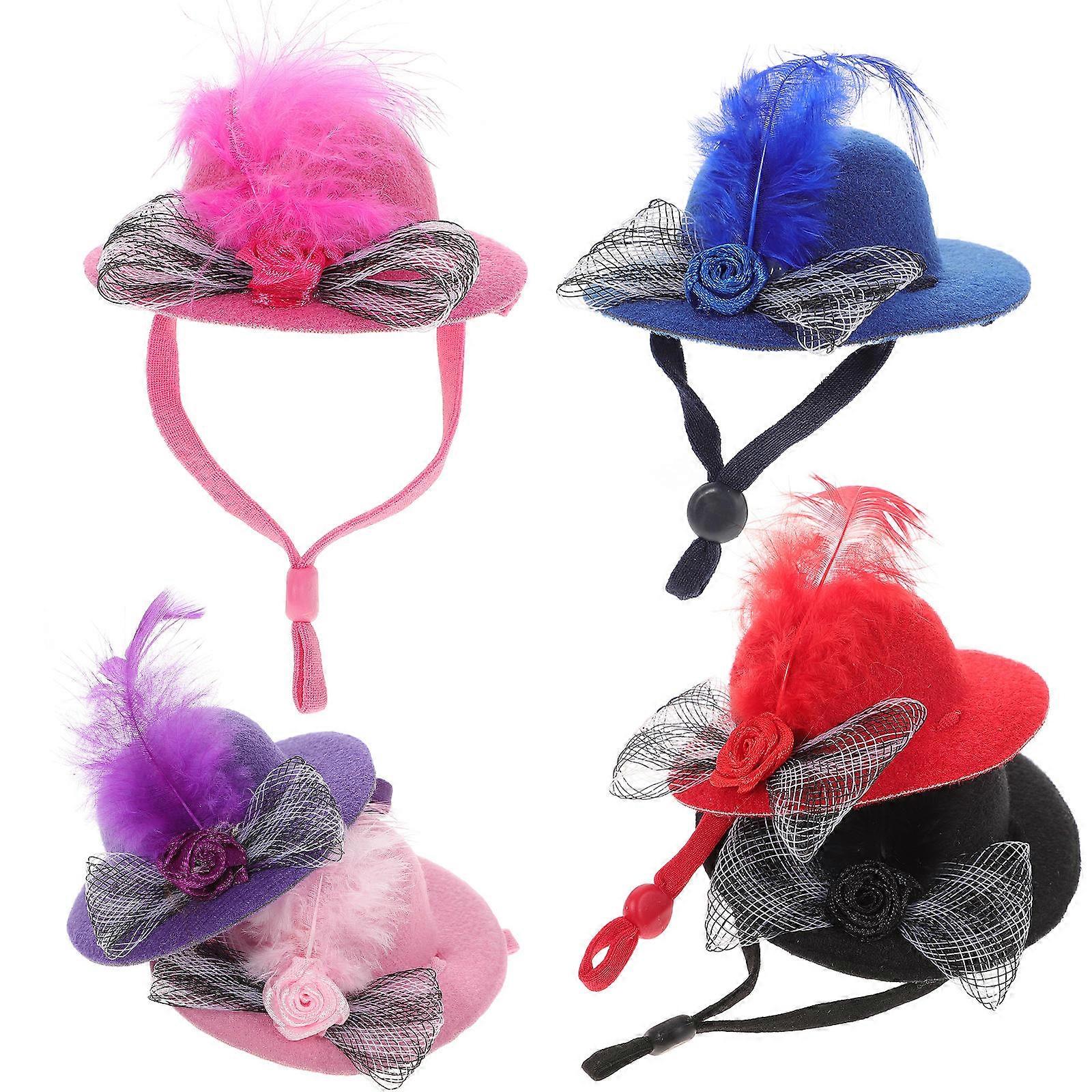 6pcs Doll Hats Craft Accessories Durable Tiny Miniature Hats for DIY Tea Dress Up Classic Style Princess Hair Decor