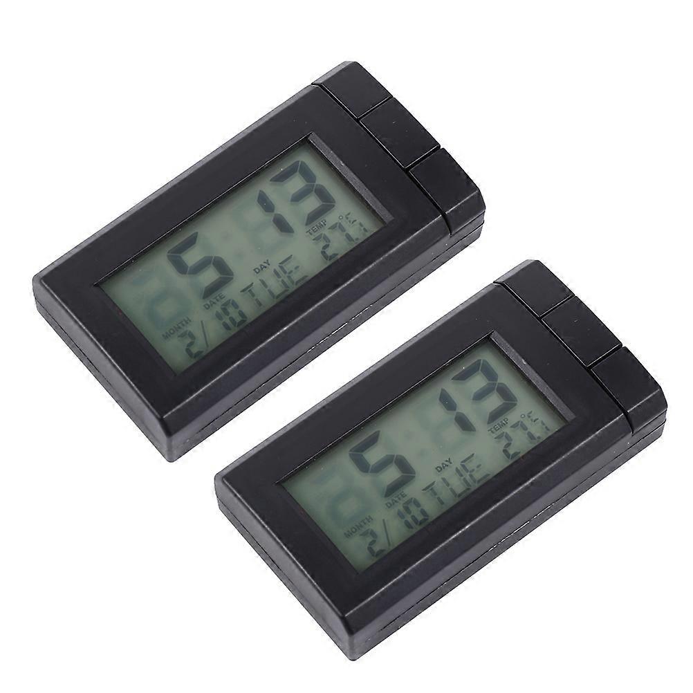High Precision Clock 2Set For Car Interior With Digital Display Measuring 7.2X4Cm Facilitating Time Display