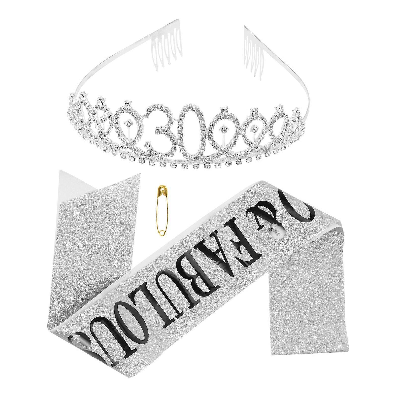 a polished product description based on your input:
**Chic Crown Headband and Party Sash Set – Perfect for Birthday Celebrations**
Add a touch