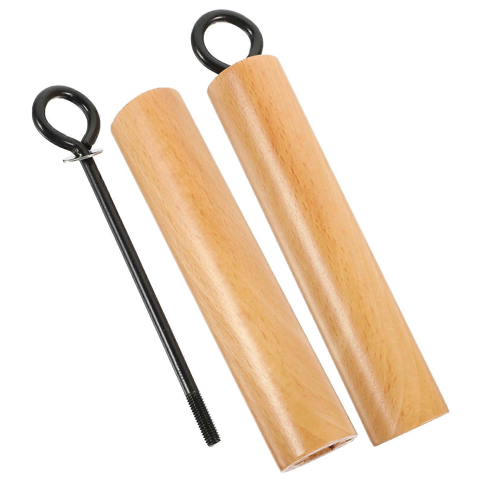 Ergonomisk avtakbart grytehåndtak 2Set Langt håndtak Grep Tremateriale 17,50X3,00X2,20CM Ideell for hjemmekokker