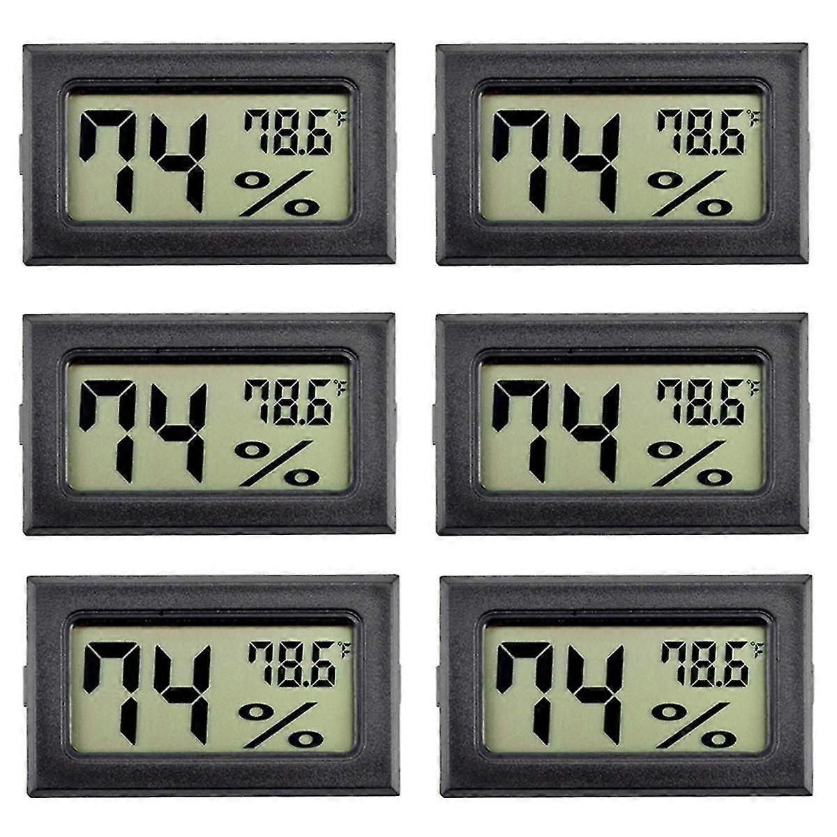 6Pack Mini Hygrometer Indoor Humidity Meter Hygrometer Digital Thermometers Humidity with () for G