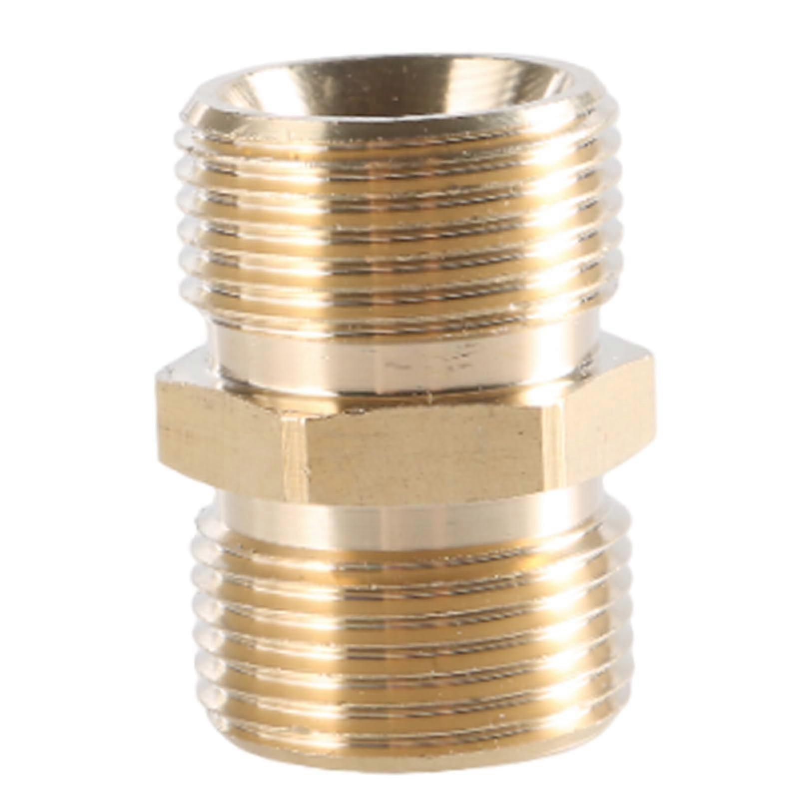 Professional High-Pressure Cleaner Hose Connector M22, 15mm and 14mm Brass External Thread, Compatible with M22 Threads