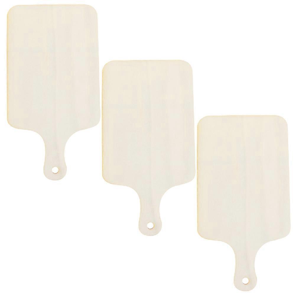3pcs Unfinished Wooden Mini Cutting Boards with Handles for DIY Crafting, Baking, Serving, and Creative Projects for Family and Friends