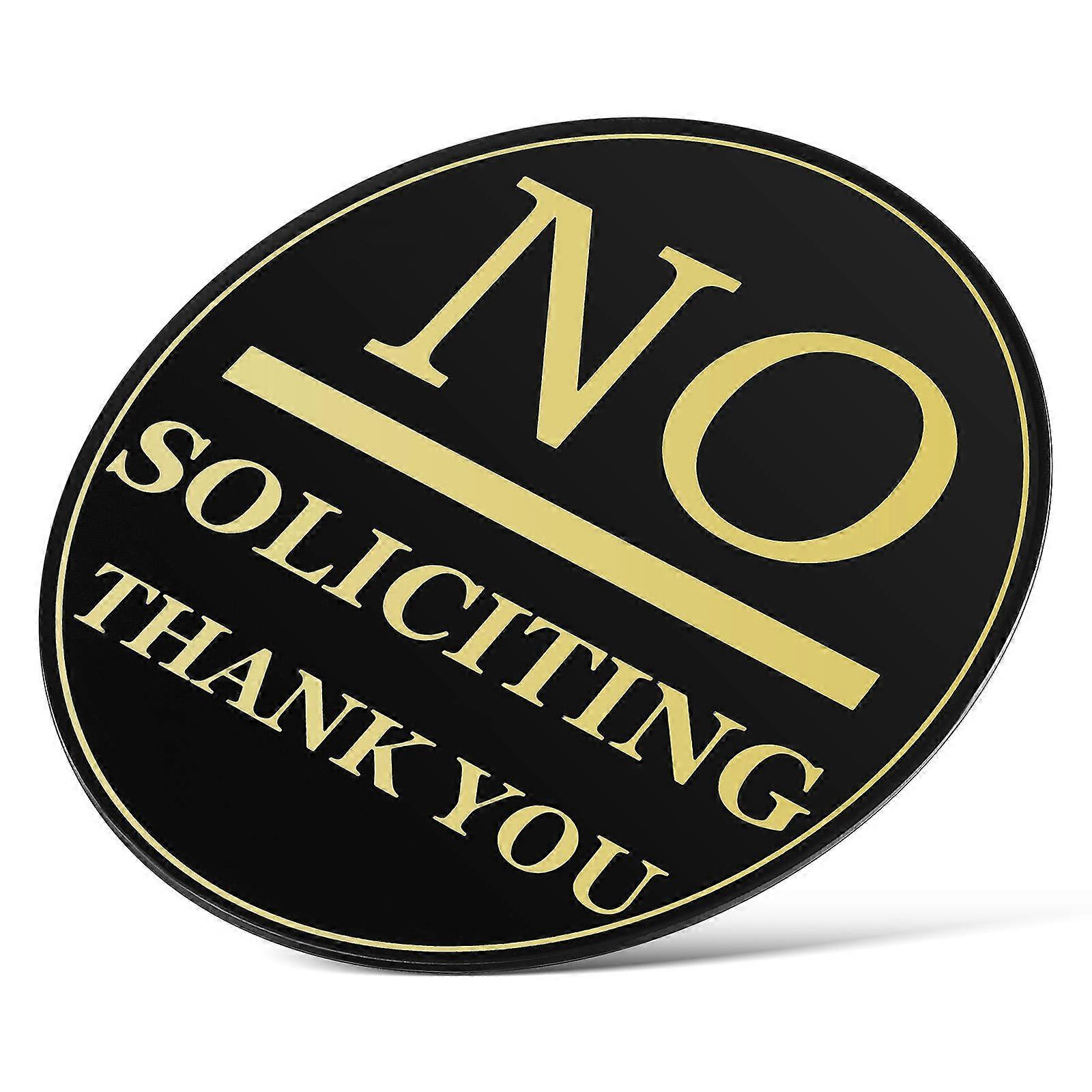 No Soliciting Sign with Adhesive Backing, Acrylic Door Sign for Business and Home Use, Weather Resistant and Easy to Install