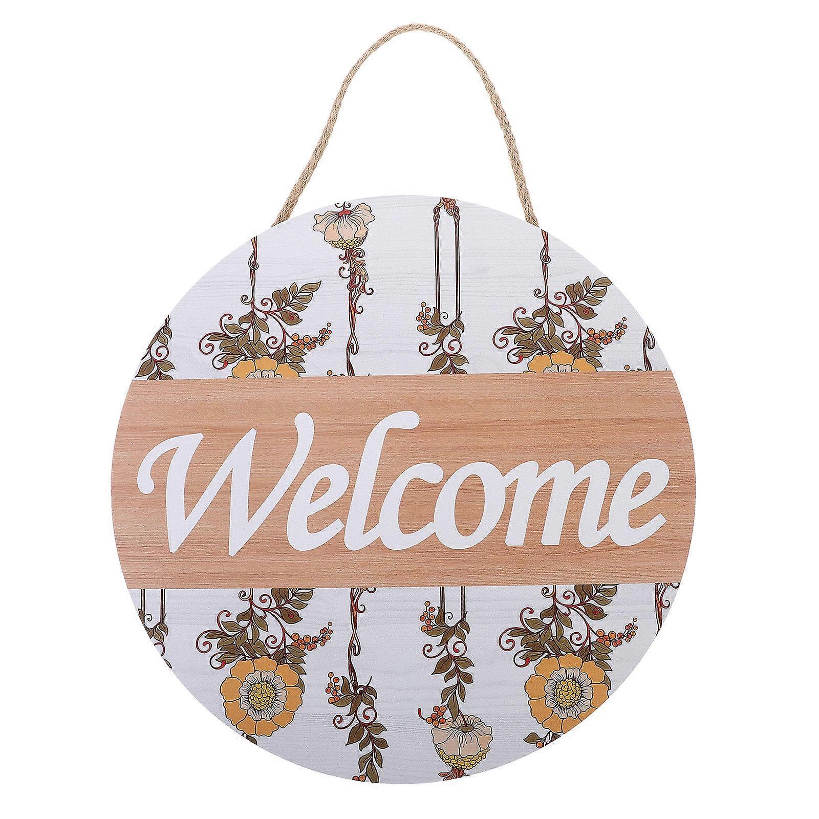 Eye-Catching Welcome Pendant Round Wooden Marker Suitable For Hotel Lobby In Multicolor For Home And Business Use 1Set
