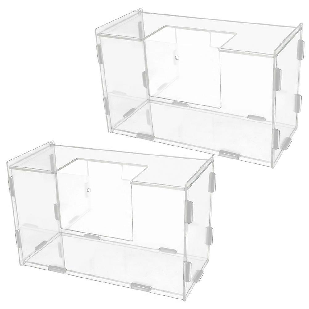 Pet Feeding Feeder Acrylic Rabbit Grass Feeder for Storage 2Pcs Set