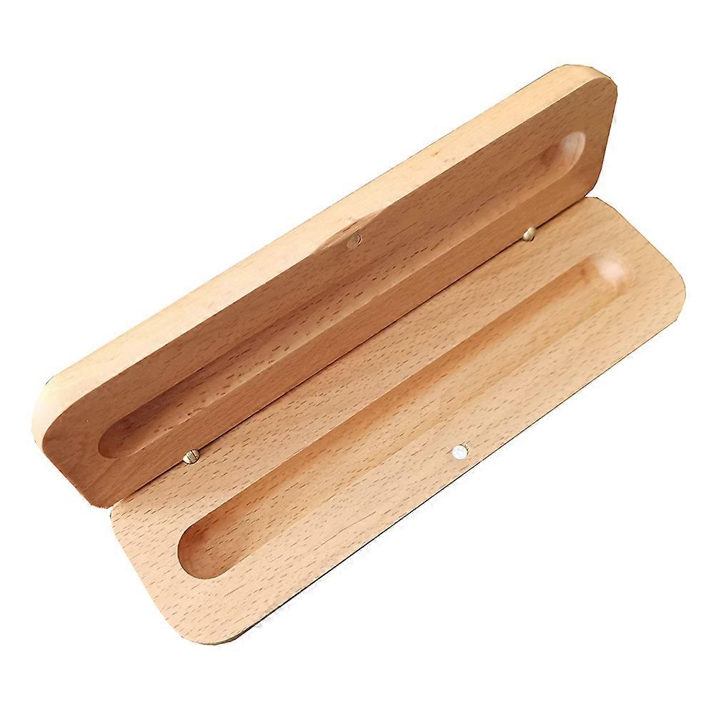 Chocolate Timber Pen Box for Storage Use Elegant Office Supplies with Durable Retro Design 1Pc