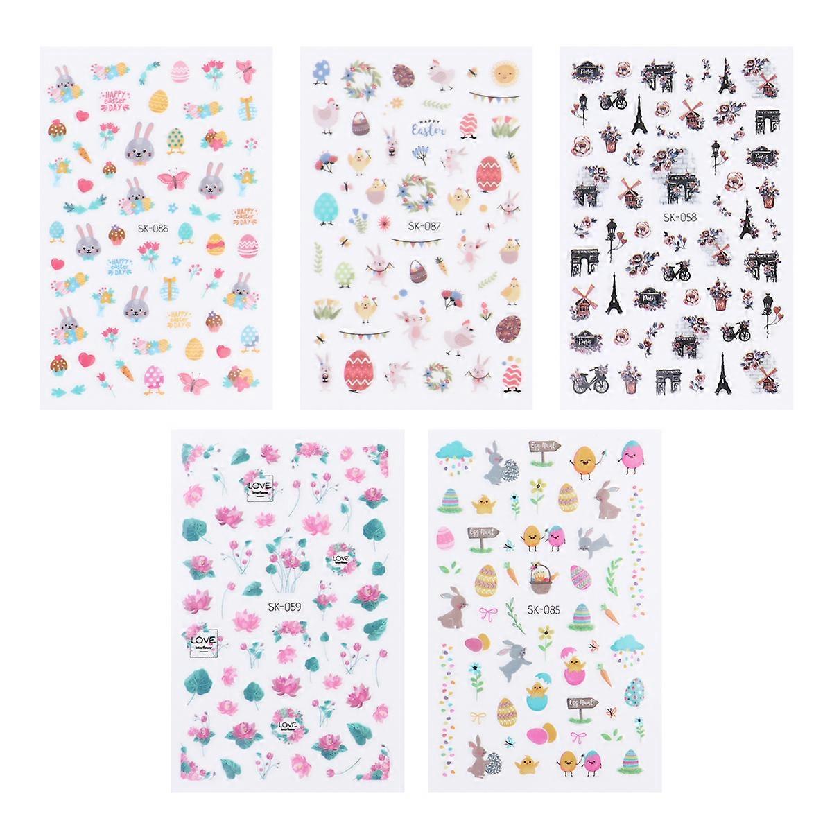 10 foi de autocolante pentru unghii pentru femei Minunate desene animate Accesorii pentru manichiură 10Pack