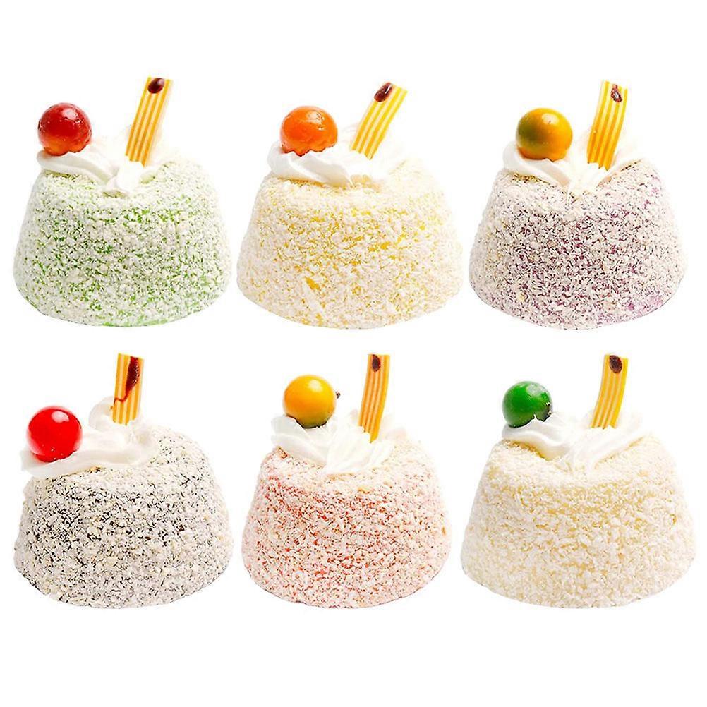Simulation Cake Model 6Pcs Fake Cake Ornament Display Model PU Assorted Color Decoration
