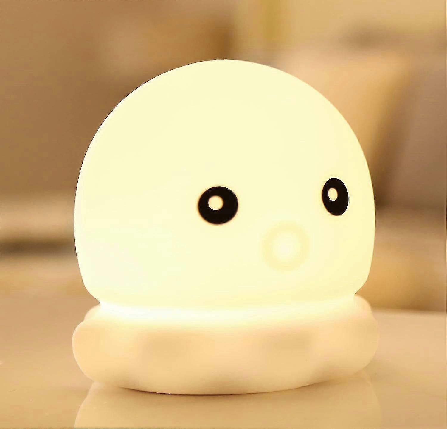 Mignon Enfants Veilleuse Veilleuse Veilleuses pour enfants Chambre Tout-petit Bébé Portable Silicone Batterie Led Veilleuse Chambre d’enfant (Mignon Octopus)
