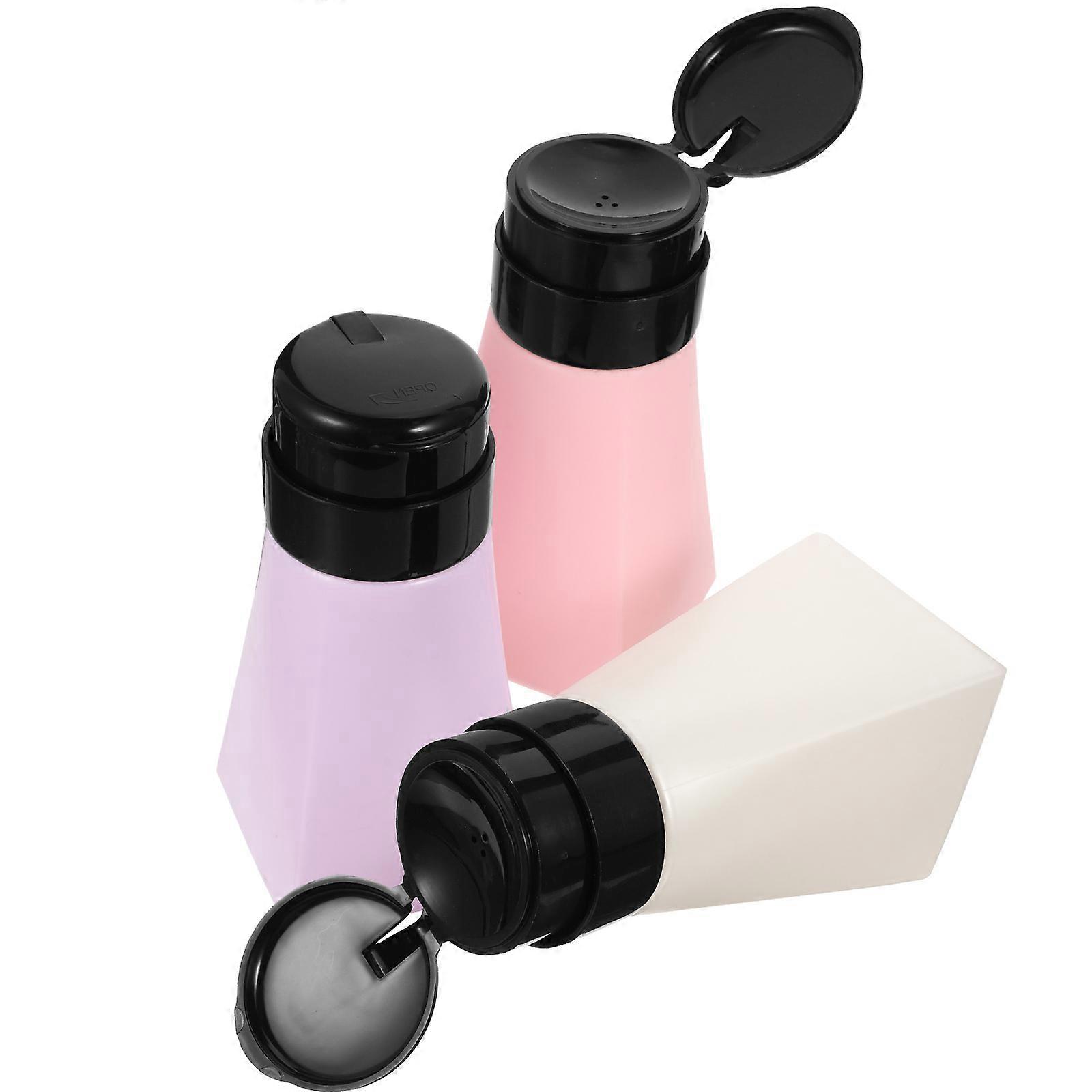 3pcs Push Down Pump Bottles for Cosmetics Nail Polish Remover Liquids