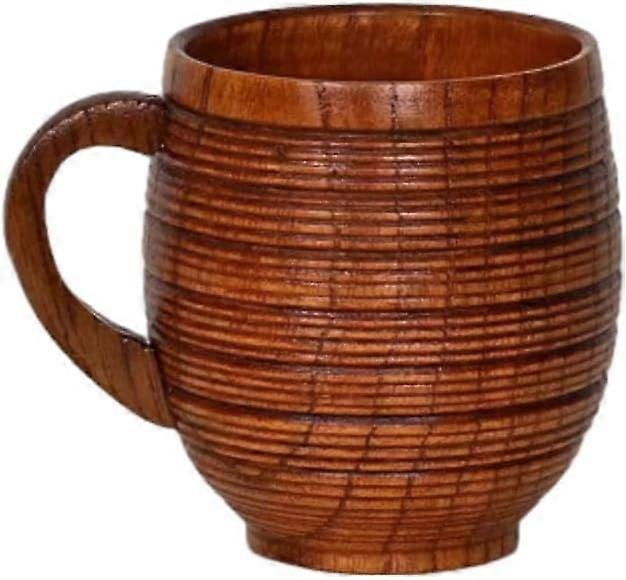Round solid wood mug