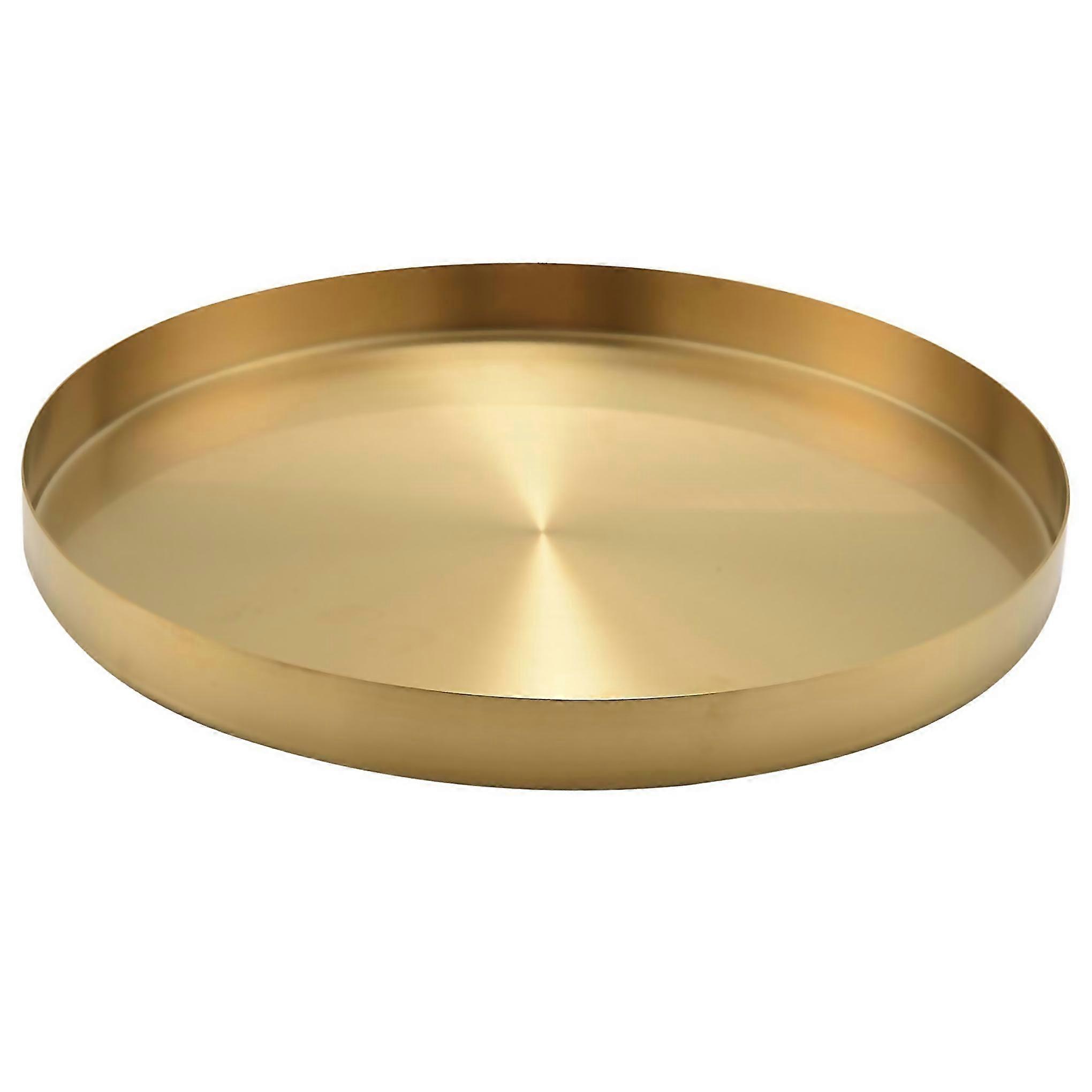 For Round Traymetal Decorative Tray Makeup Tray Organizer For Vanitybathroomdressmatte Brass Fi Gold