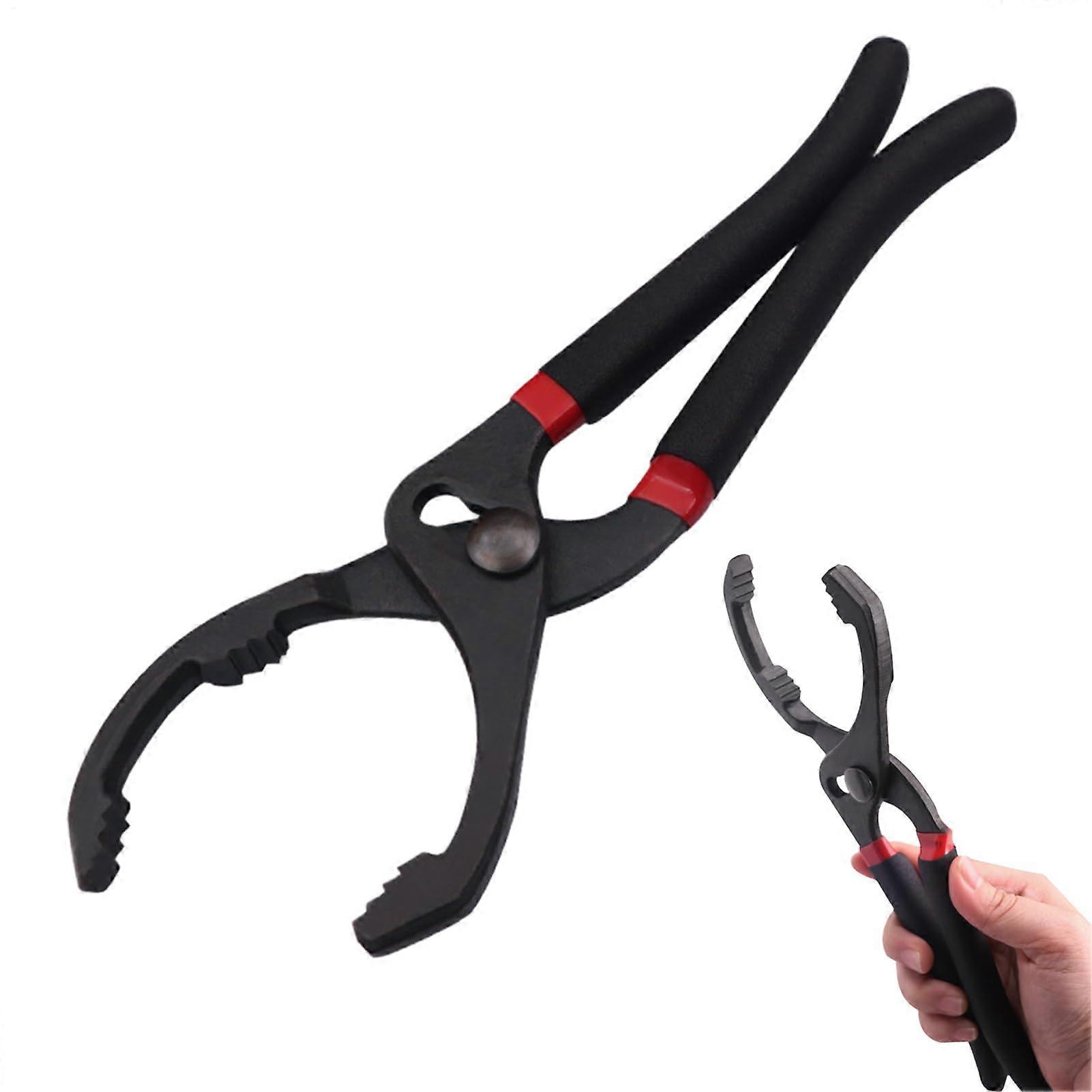 Oil filter removal tool, 25.4 cm / 30.5 cm, adjustable oil filter wrench, alloy steel, durable, serrated, portable opener for motor filters