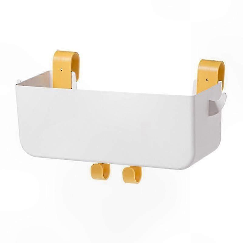 White Bedside Organizer with Hooks and Shelf for Storage