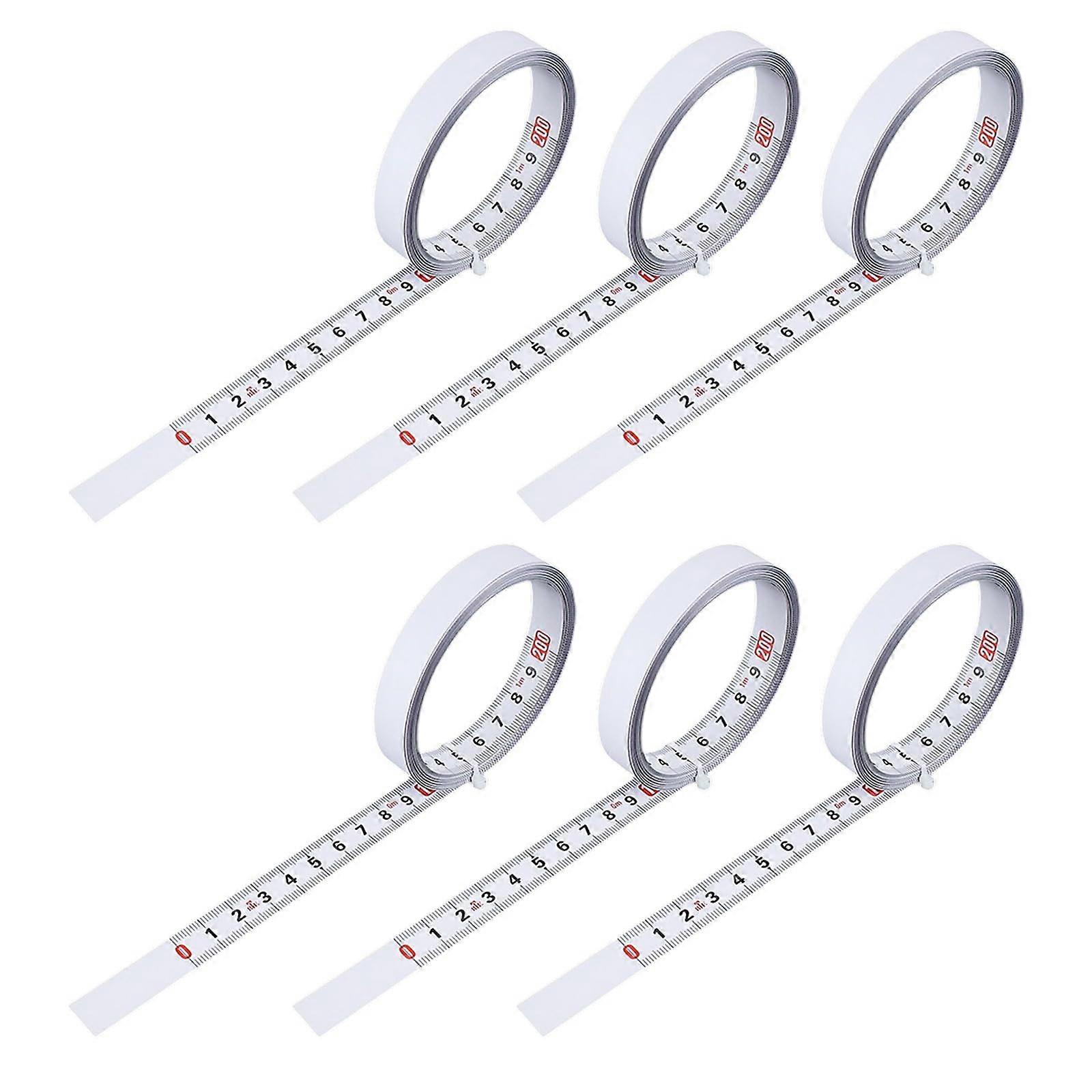 6 Pcs Supported Adhesive Flexible Tape Measure 1m/2m Tape Measure Measuring Tool For Home DIY Office Measurement.