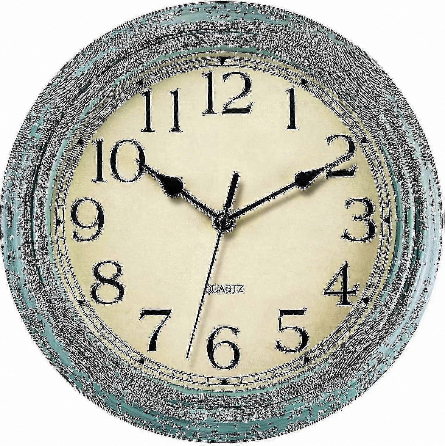 Retro Style 12-Inch Round Wall Clock with Silent Quartz Movement
