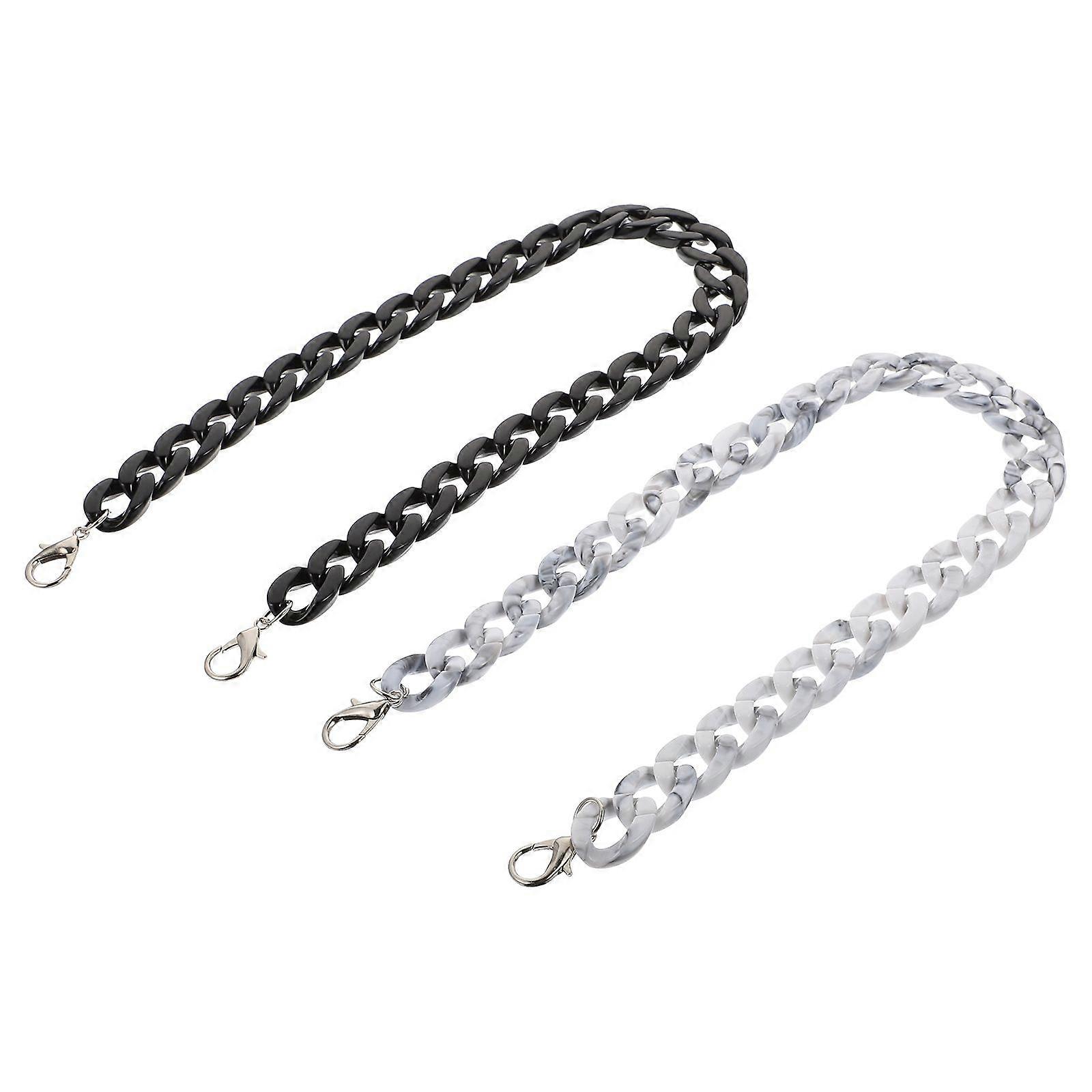 1 Set 2Pcs Acrylic Chain Straps Practical Handbag Purse Replacement Chains