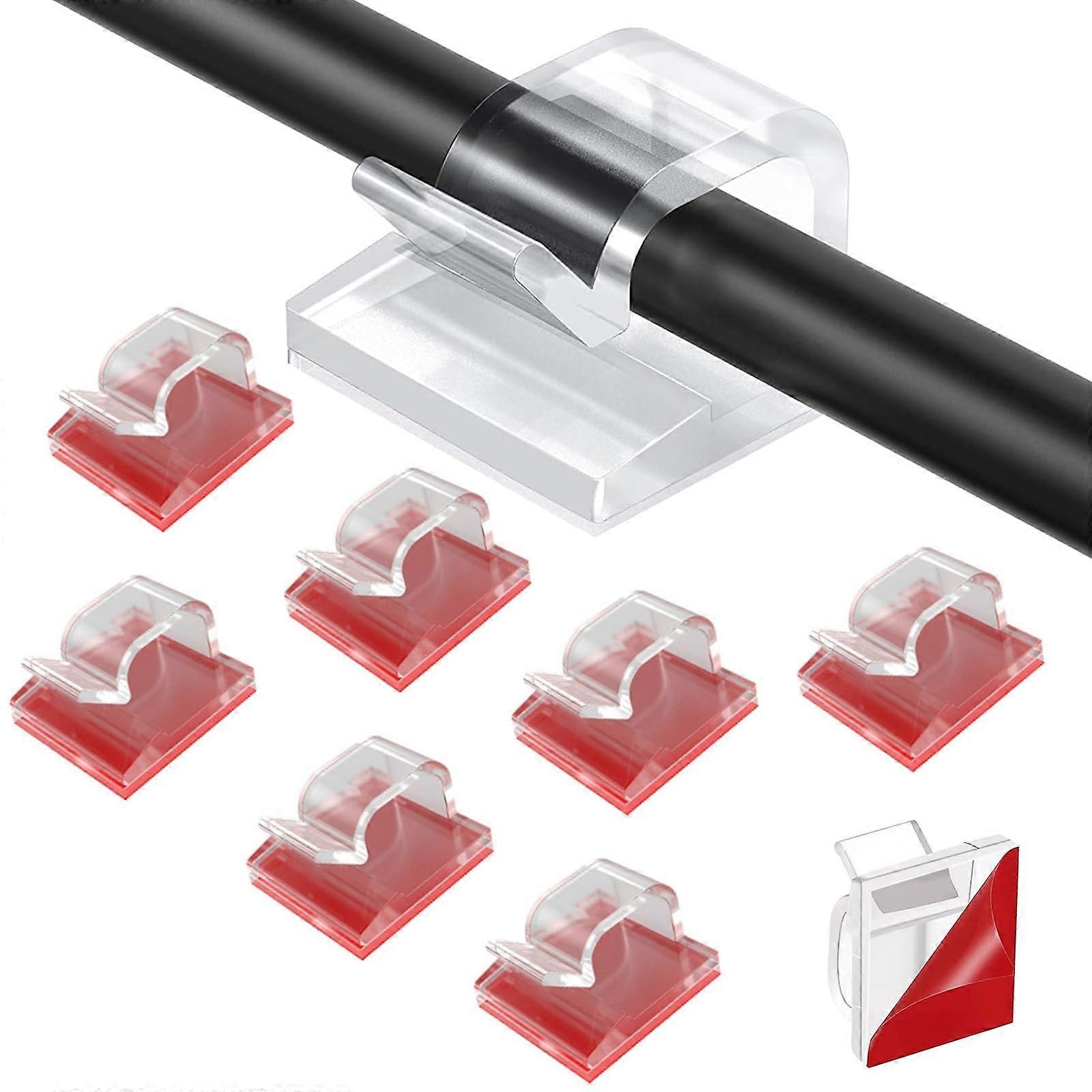 Self-Adhesive Cable Holder Clips for Fairy Lights, 100 Pack, Strong Adhesion, Durable, Removable, Clear Design