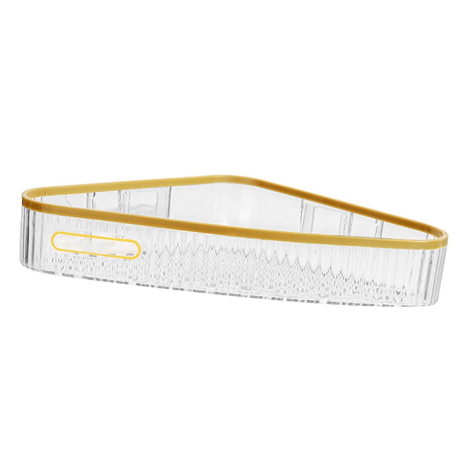 Compact Wall Mounted Storage Rack Shower Caddy Shelf for Bathroom Organization Plastic Triangle #6 Transparent