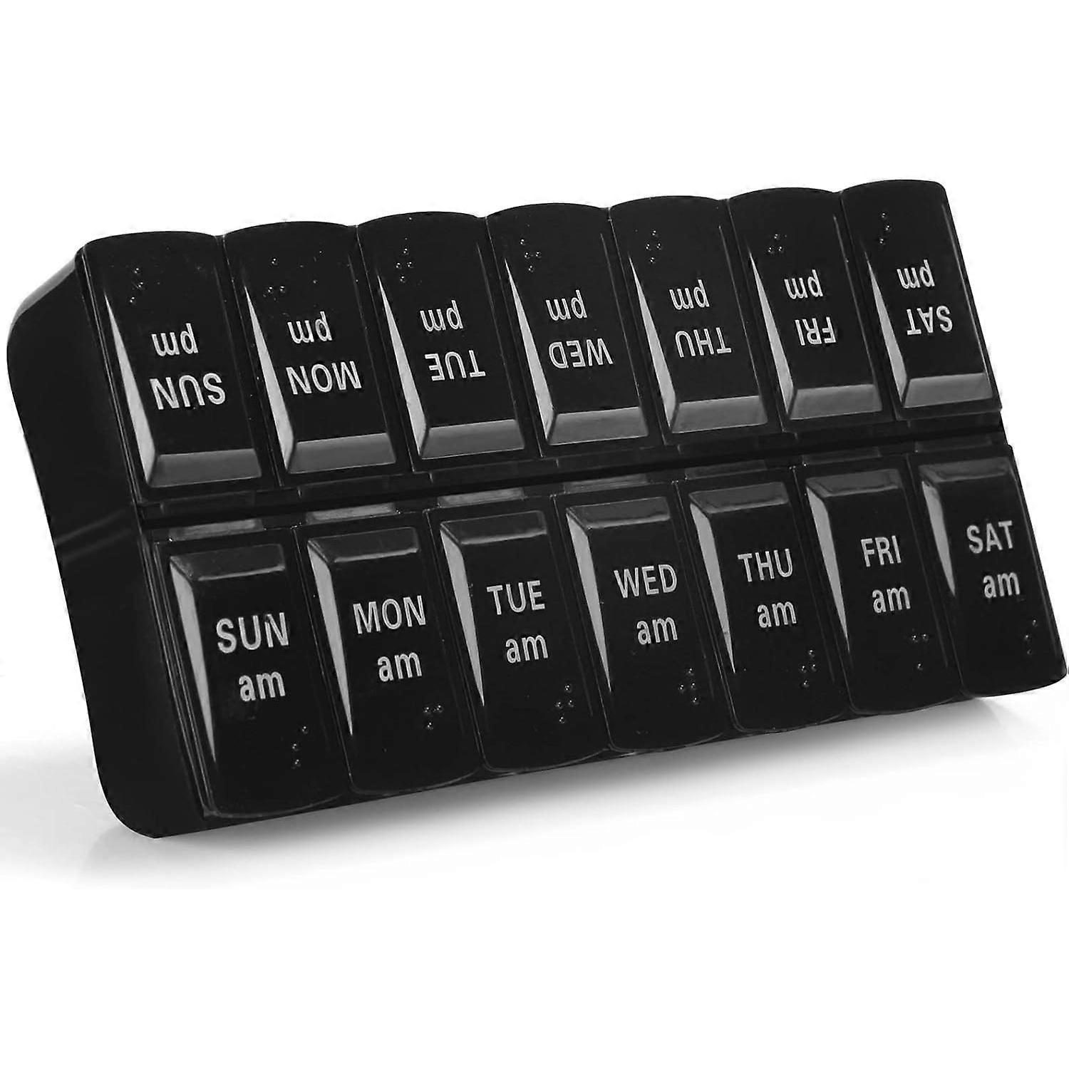 Large AM PM Pill Box - Weekly Medication Organizer