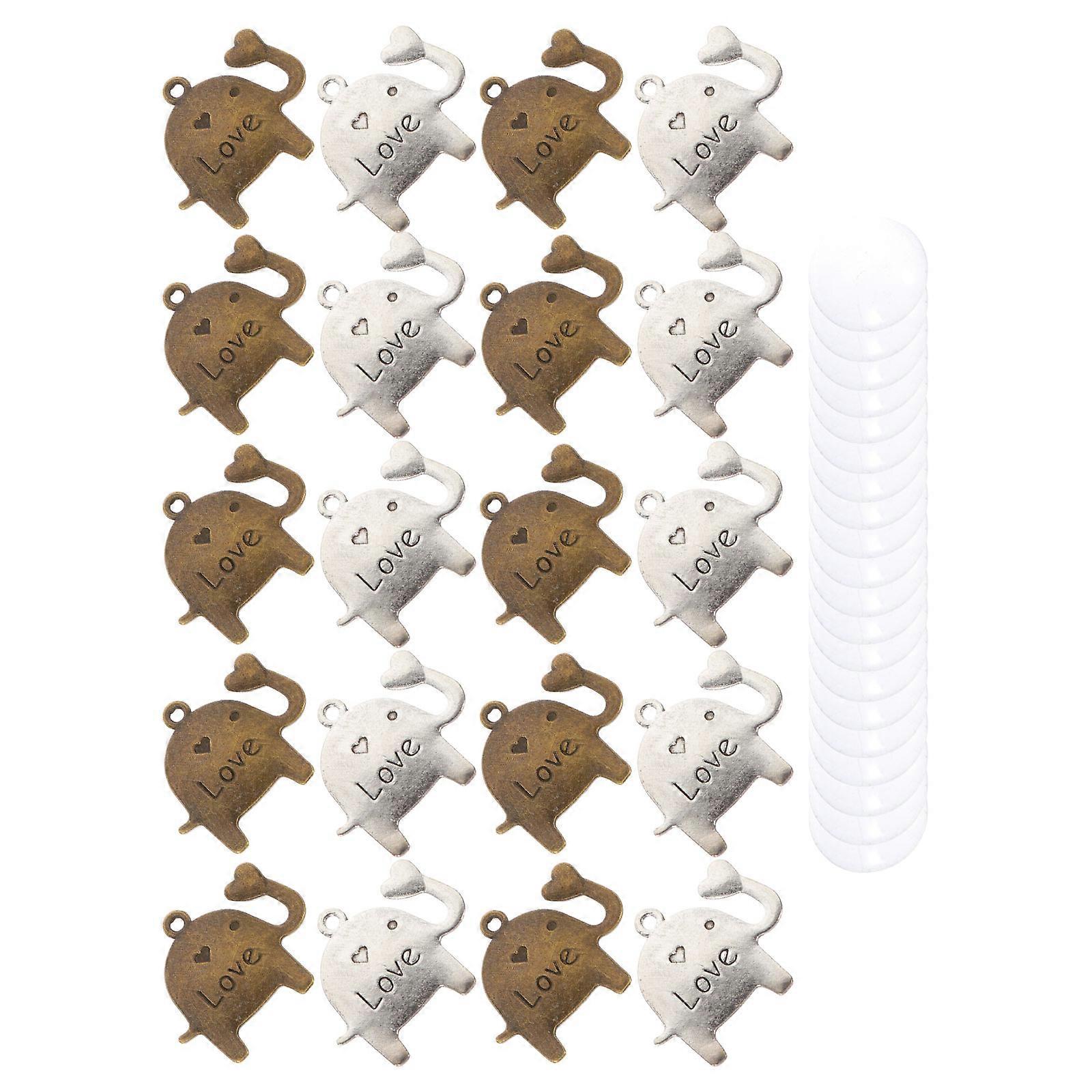 20PCS DIY Rhinestone Pendant Trays, Elephant Photo Pendant Bases with Smooth Edges for Jewelry Making, Unique Charms & Cosplay Crafts
