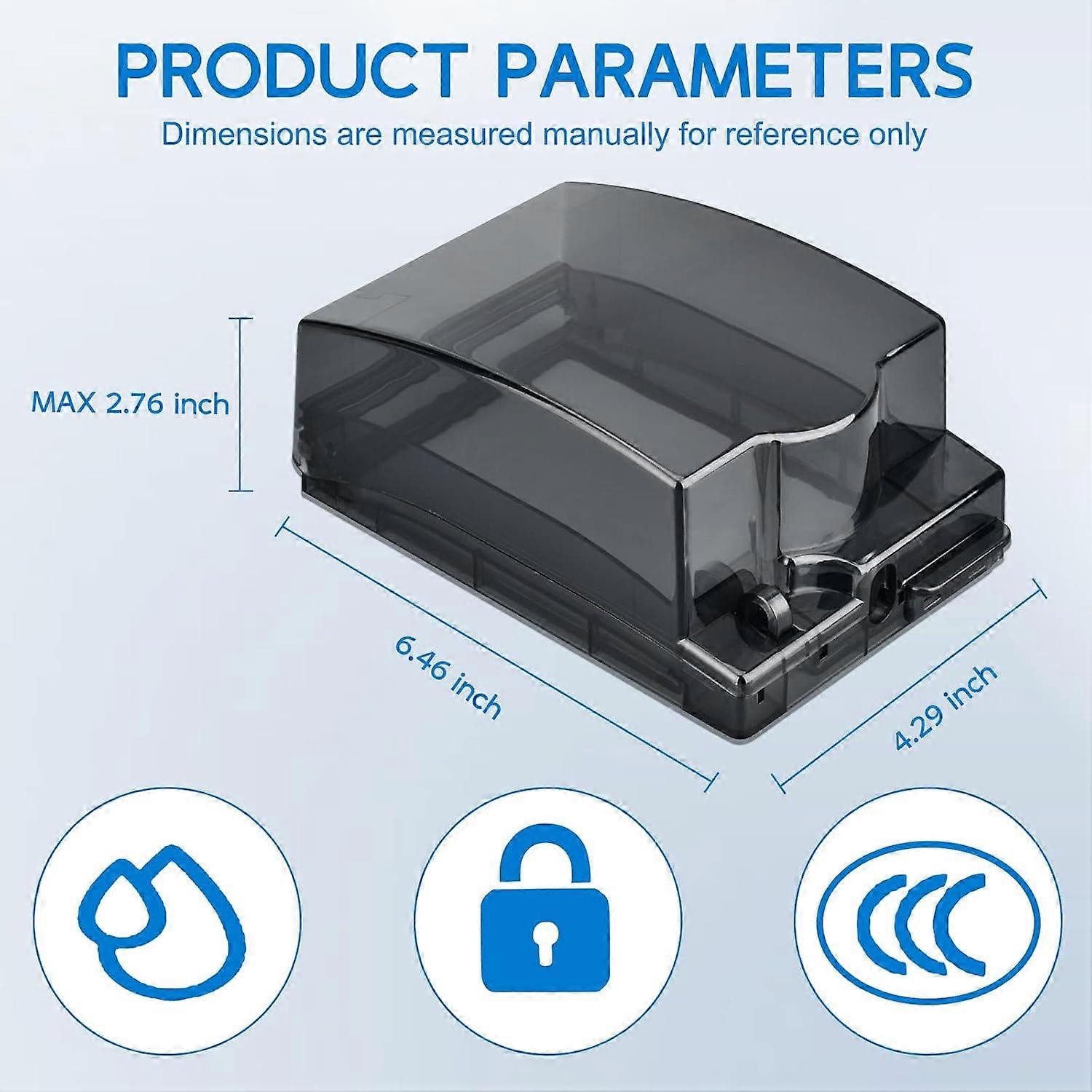 Lockable Waterproof Socket Cover - Single, Black