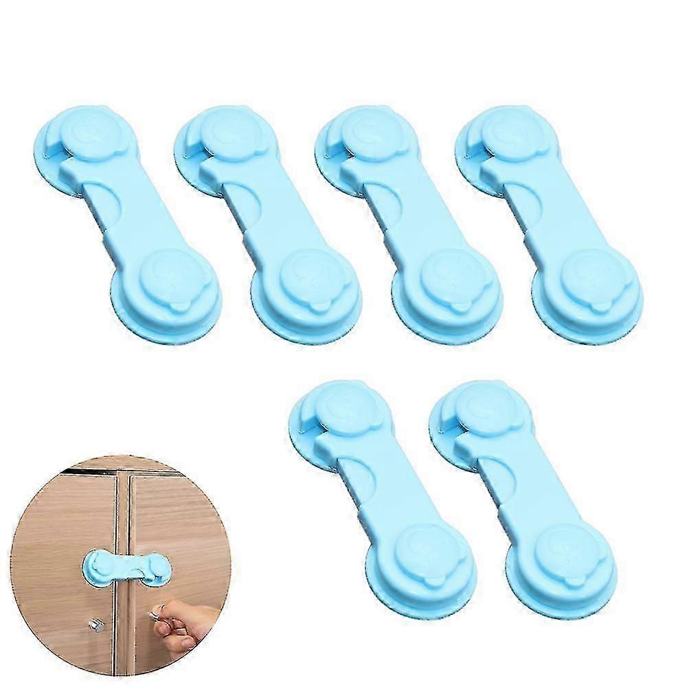 6-piece Non-drilled Baby Proof Safety Lock Set - Secure Your Storage Rooms, Cabinets, And Drawers,blue