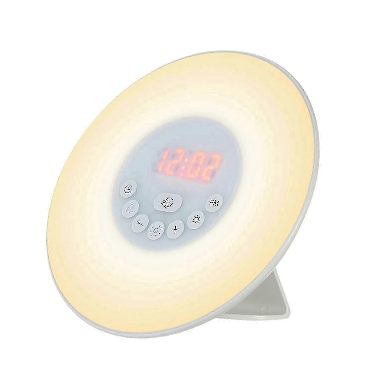 Sunrise Simulation Alarm Clock with FM Radio, 7 Color Night Light & US Plug for Gentle Wake Up