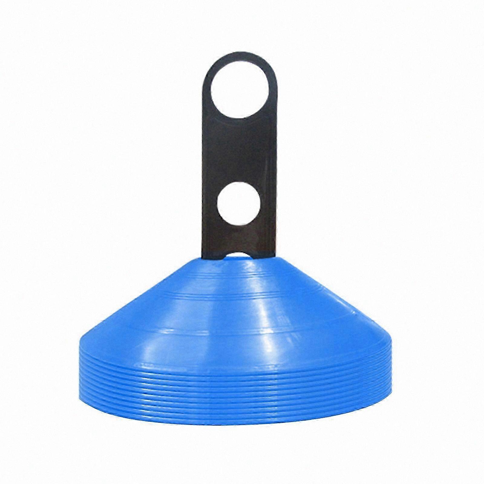10 Pack Agility Disc Cones for Soccer Training with Plastic Brackets - Sports Field Marker Cones for Drills and Exercises