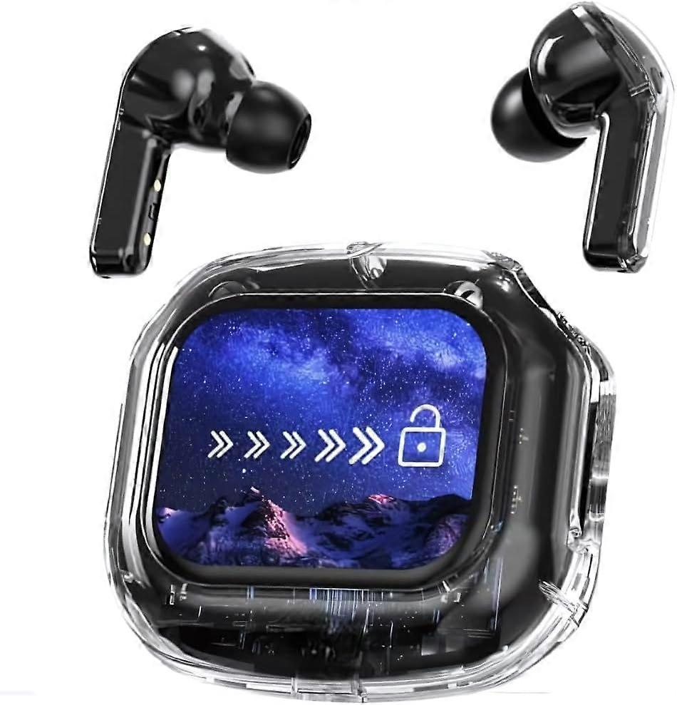 Air Max Wireless Earbuds, Bluetooth 5.4 Noise Cancelling Mic Wireless Earphones, Bluetooth Earbuds with Smartl LED Touch Display Charging Case