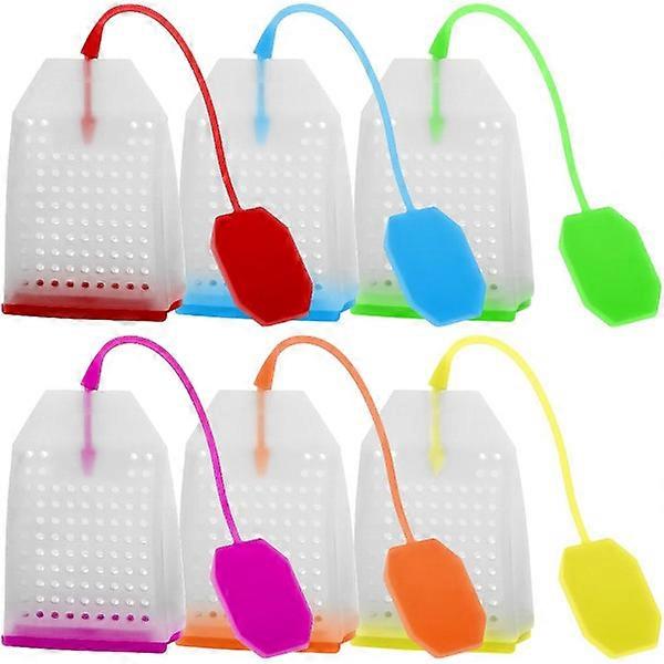 Silicone Tea Infuser, 6-Pack, Reusable and Safe Filter for Loose Leaf Tea, brewing accessory.