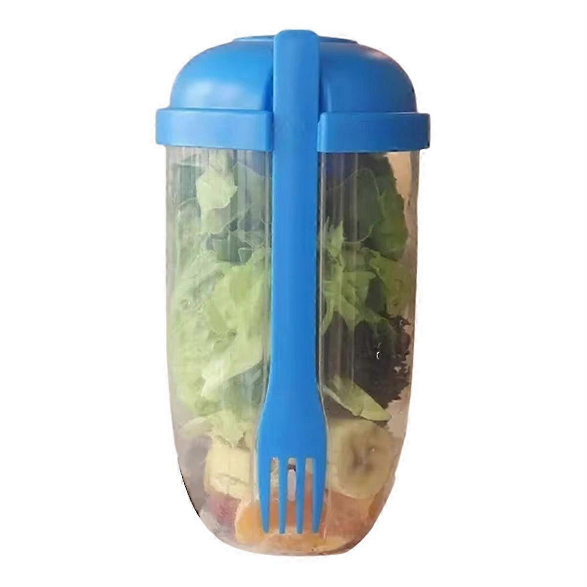 Breakfast Salad Cup Yogurt Cup with Spoon and Lid Blue