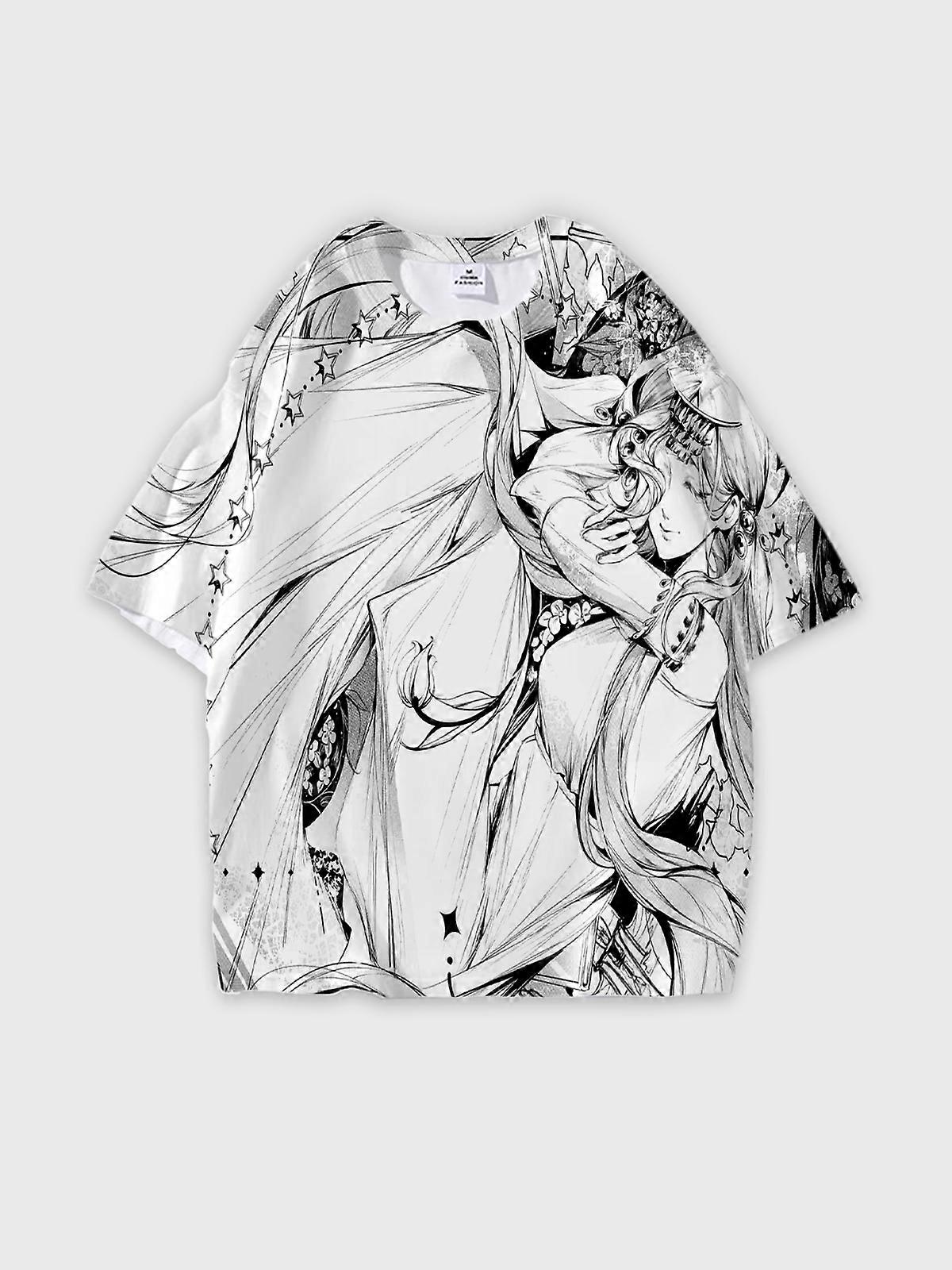 T-Shirt Round Neck, Loose Short Sleeve Sultan’s Game Graphic Tee, Unisex Summer Casual Top V2010