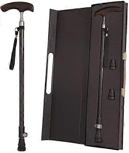 Canes Safe And Reliable Old Man Crutches Ultralight Grade Carbon Fiber Cane Wooden THandle Walking Stick