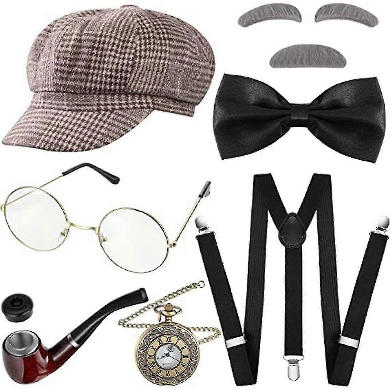 Set di costumi per bambini ragazzi-halloween carnevale 1920s nonno costume set con molte parti Brown Free