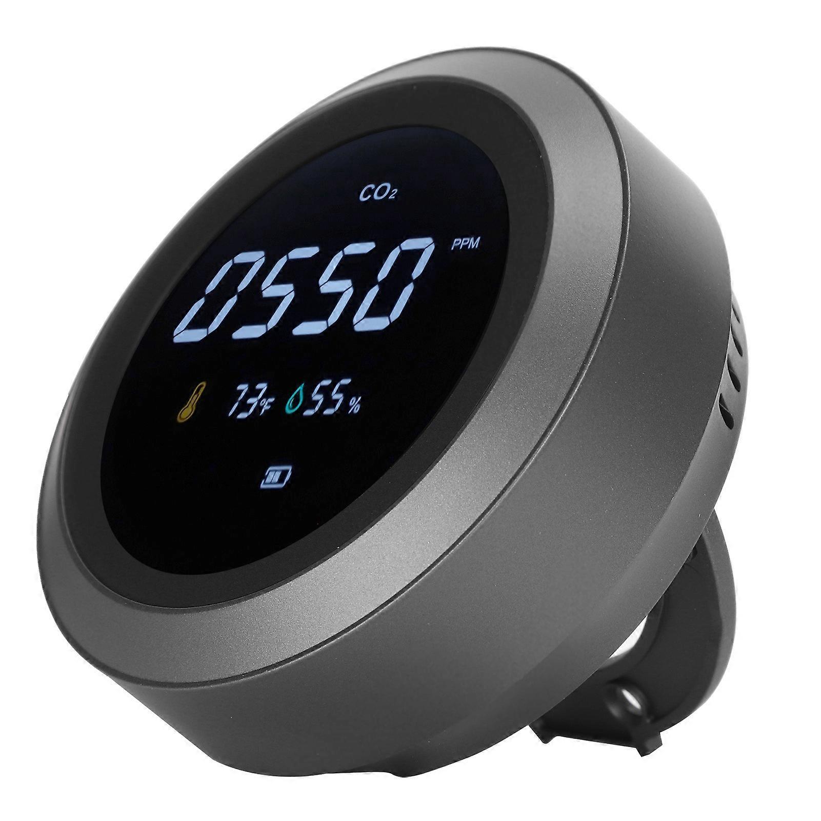 Portable Air Quality Monitor WiFi CO2 Temp Humidity Tester 2400mAh Black