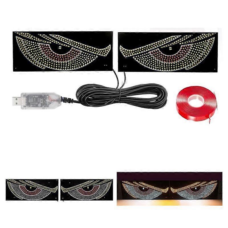USB Car-mounted Dynamic Demon Eye Car Sticker LED Indicator Light
