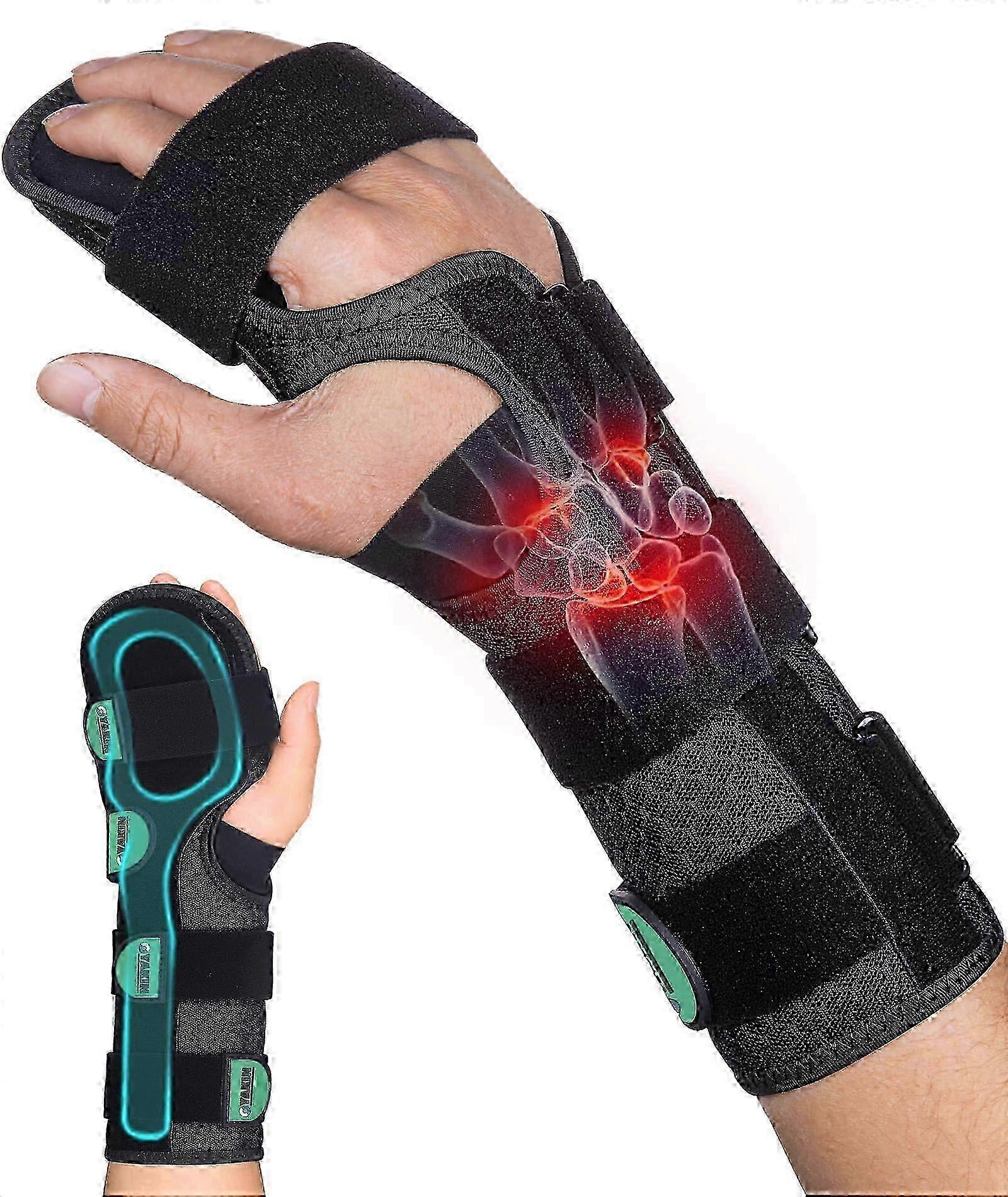 Adjustable Hand Splint for Stroke Recovery Carpal Tunnel Relief Night Wrist Support Brace with Removable Splints