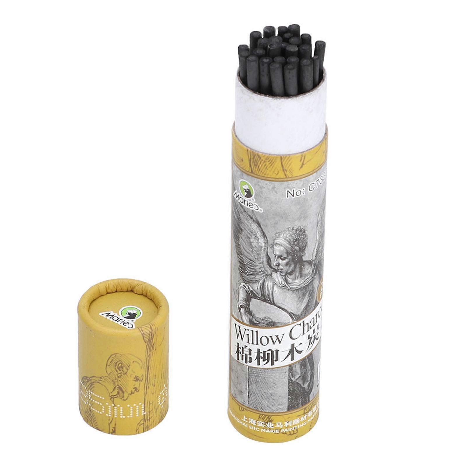 Lot de 25 crayons à fusain pour dessin (7330)