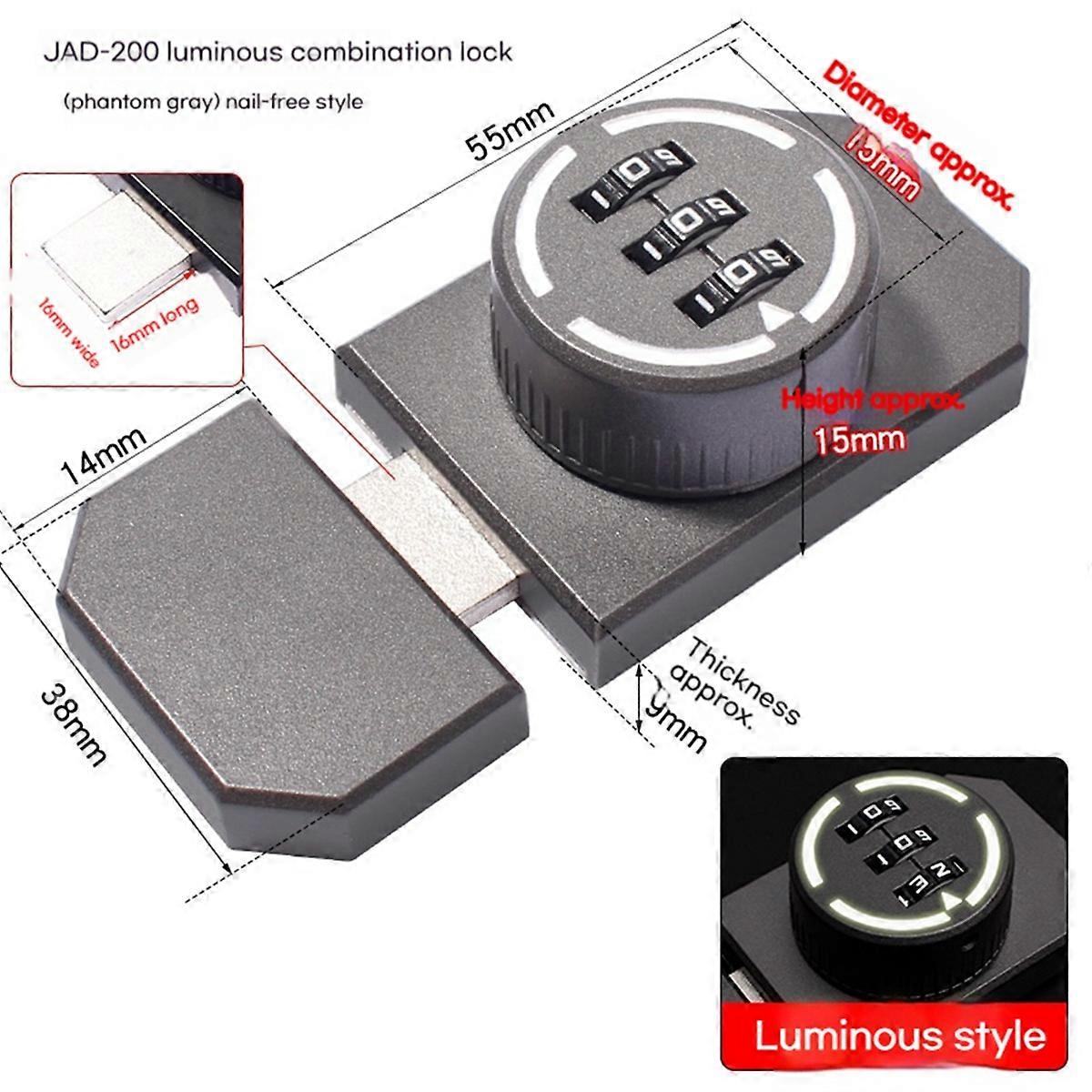Password Lock Black Silver Bolt Metal Door Latch Anti-Theft Safety Combination Digit Padlock Outdoor Gate Hardware Grey