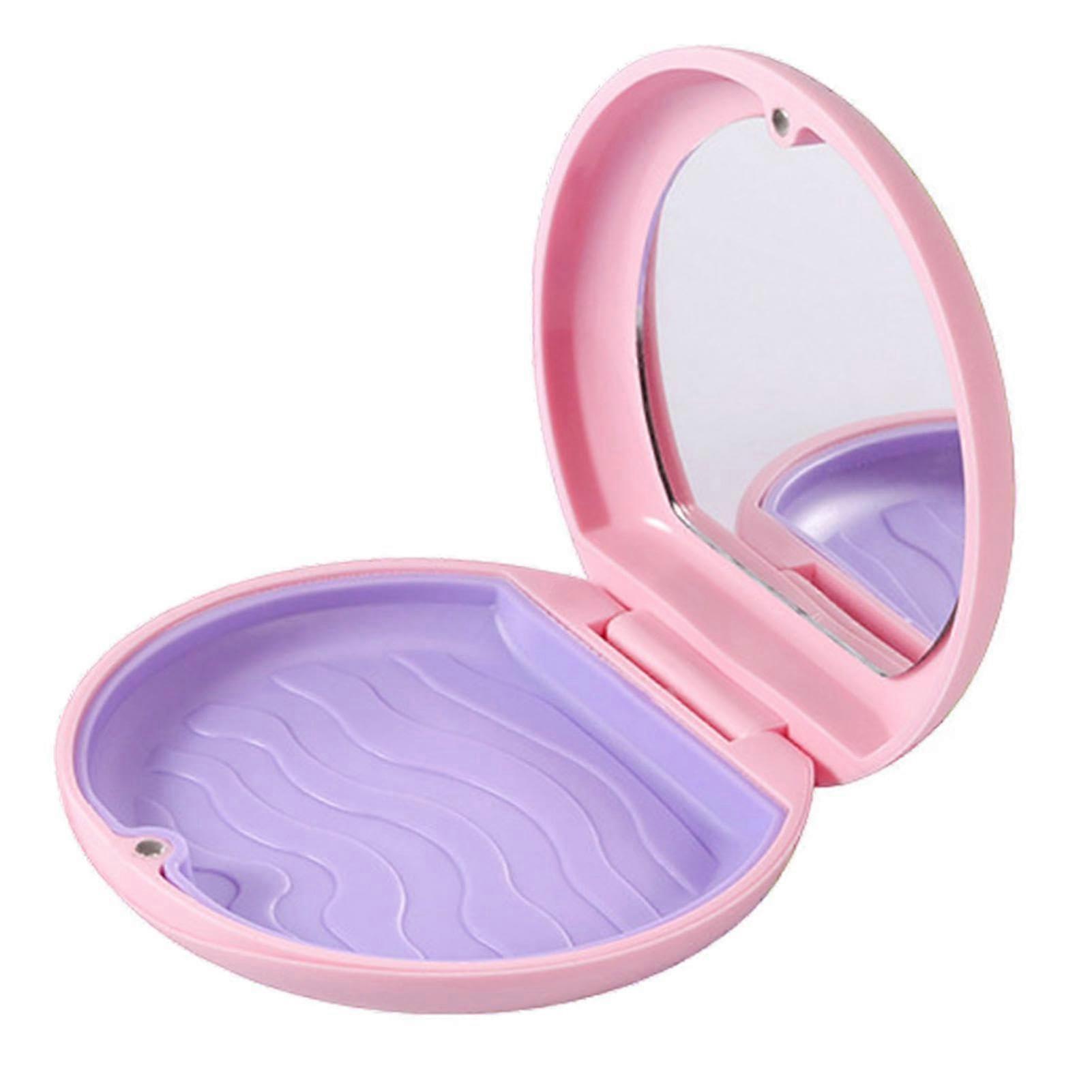 Denture Braces Box Portable Pink False Teeth Storage Case For Bite Splint Tooth Splint Box