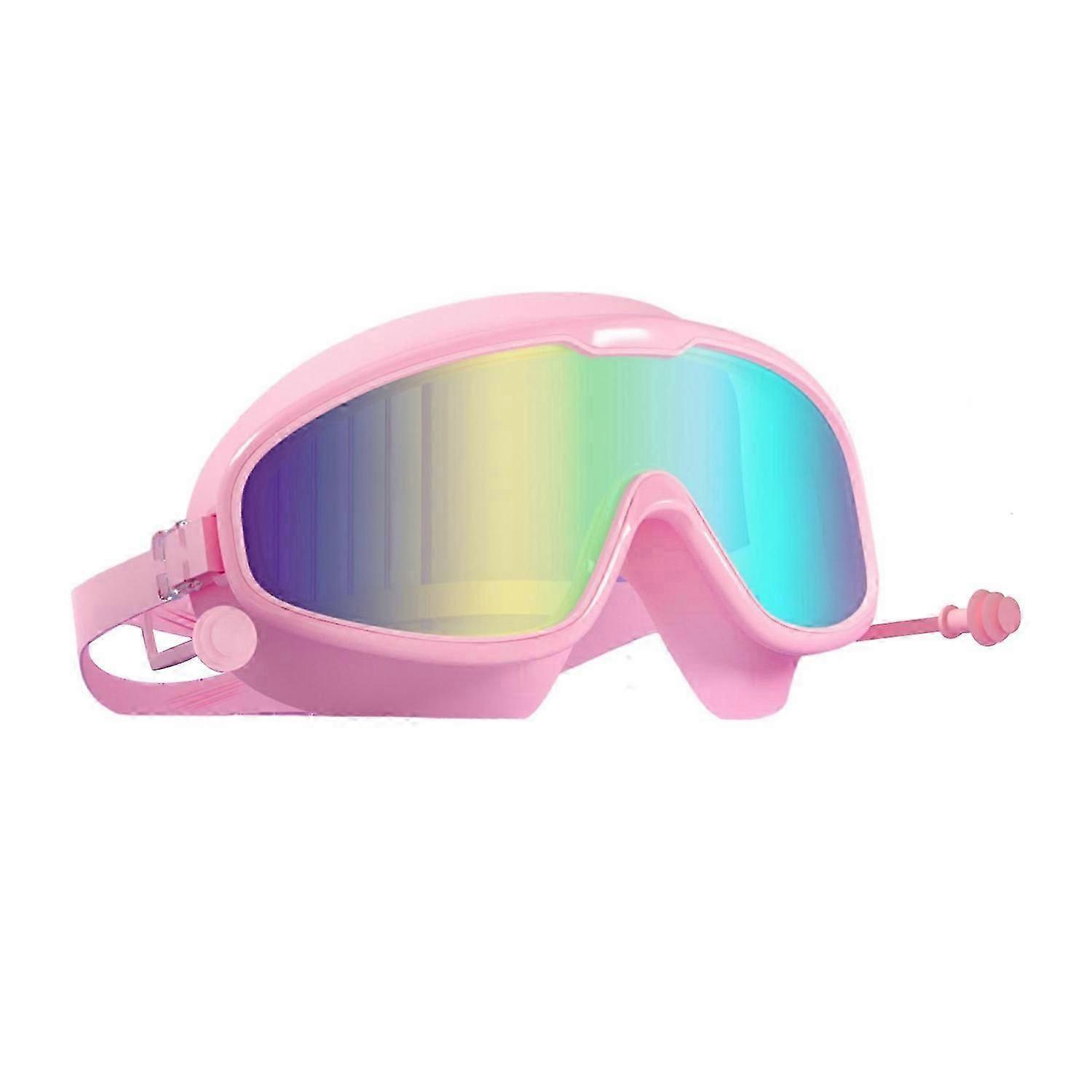 Unisex Swimming Goggles Clear Vision Leakproof Anti-fog Large Frame Elastic Strap Anti-slip