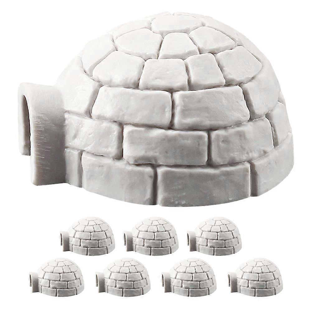 Resin Ice House Model for Decor Miniature Ornament 16Pcs Set