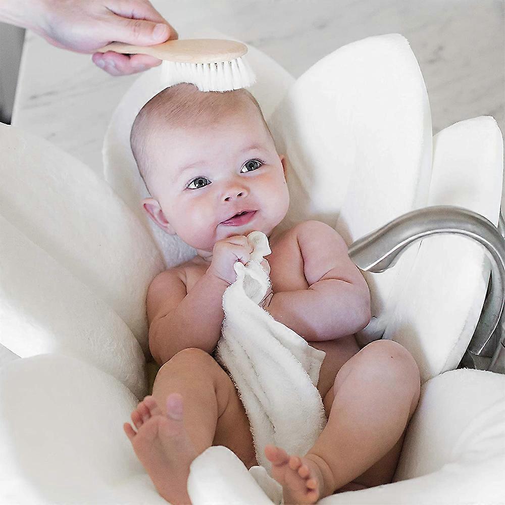 Wooden Baby Hair Brush for Newborns Infant Hair Comb Soft Wool Hair Scalp Massage Ideal for Baby Cradle Cap Care Hairbrush