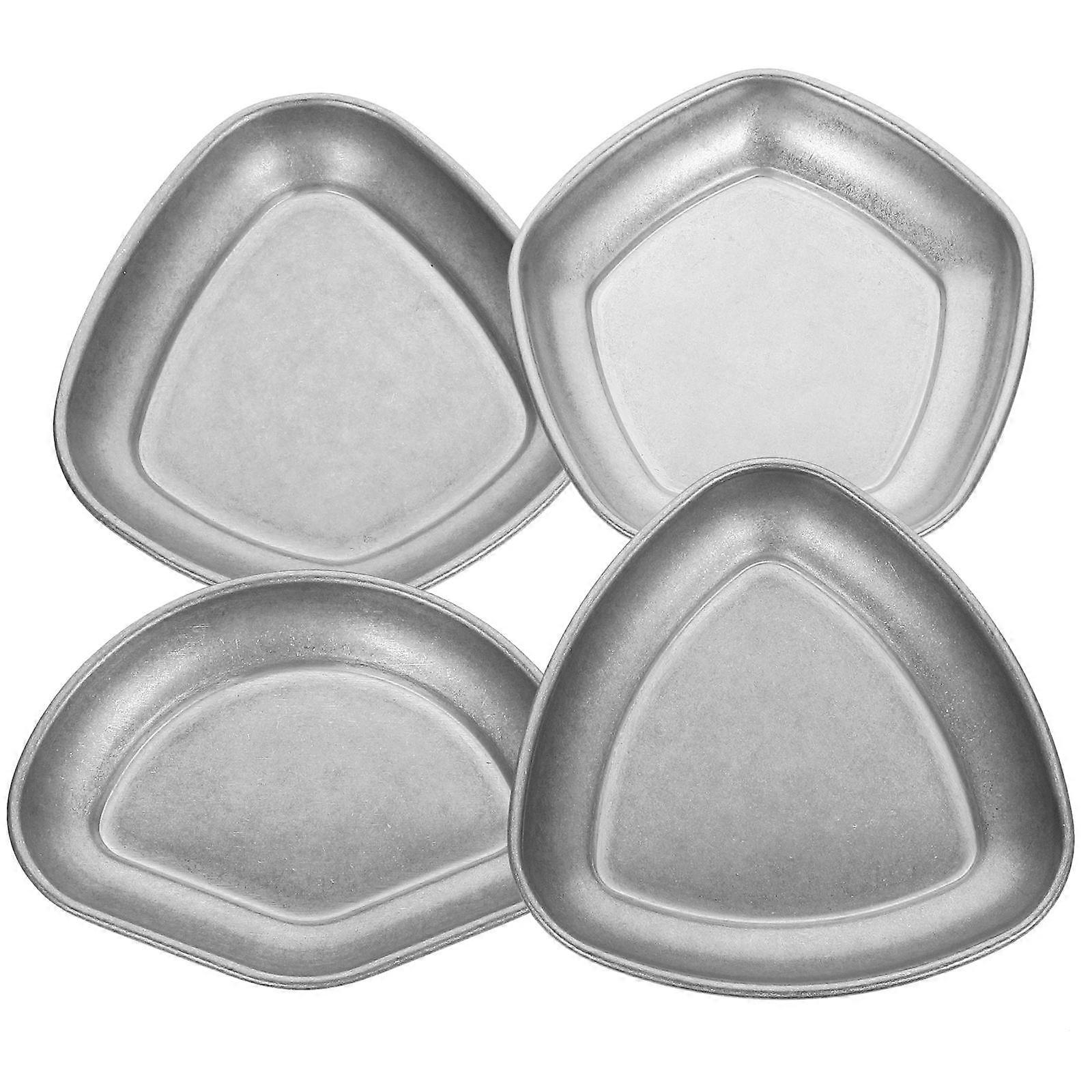 Dipping Dish Stainless Steel Mini Sauce Plates for Kitchen Use 4Pcs