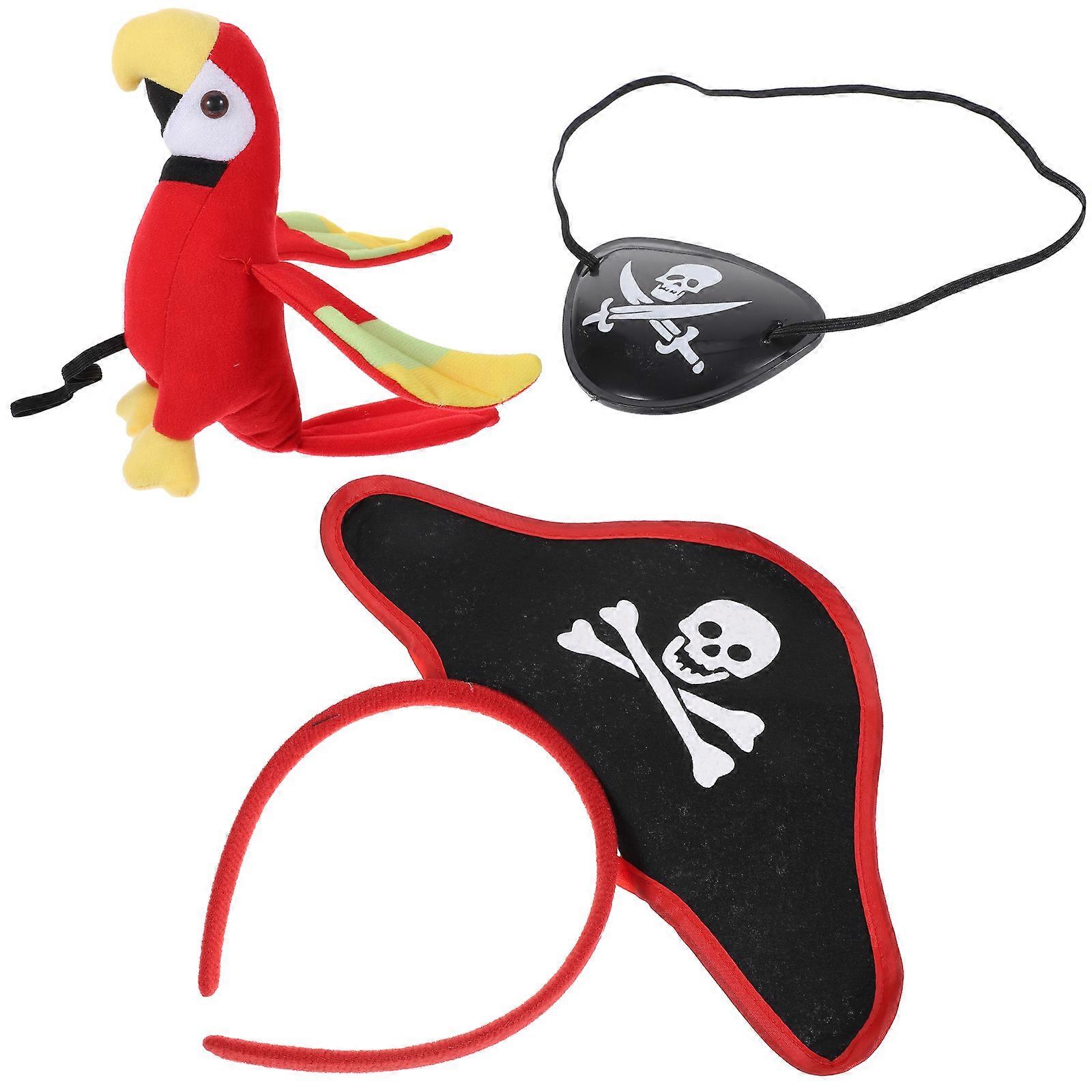 Pirate Cosplay Costume Kit for Birthday Party Assorted Color Plush and Cotton Material Role Play 3Pcs