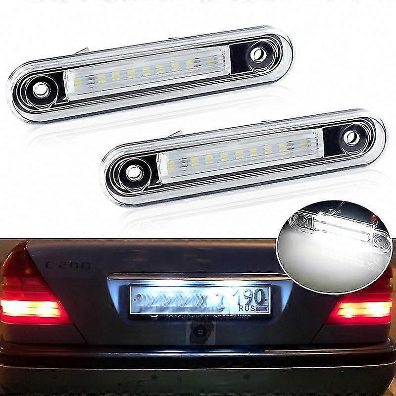 2pcs Error Free LED License Plate Light for E-class W124 190 W201 C-class W202 Car Rear White Number Plate Lamp